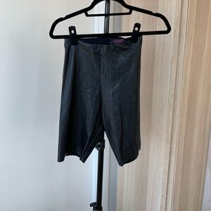 Black Faux Leather Biker Shorts